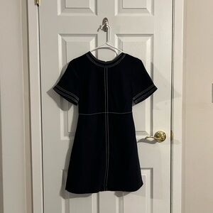 Banana Republic Navy A-line Dress with White Stitching